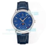 Swiss Clone Jaeger-LeCoultre Master Ultra-Thin Calendar Blue Face Watch 39mm 